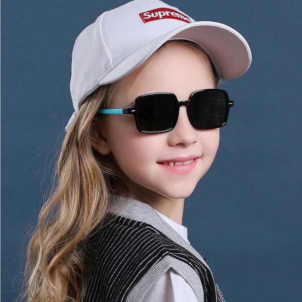

sunglasses 2021 kids retro square polarized children eyewear girls boys tr90 glasses flexible durable frame uv400 oculos, White;black