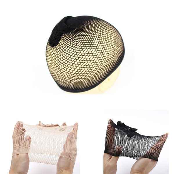 

топ продажа сетки сетки хорошее качество ткачество черный парик шапки эластичный эластичный открыт на одном конце парик волос чистая оптовая