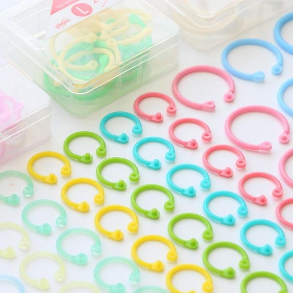 

filing supplies 1 box cute kawaii korean easy ring paper book loose leaf binder keychain key stationery office accessory1