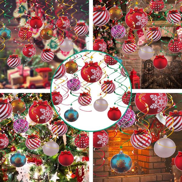 

30pcs christmas spiral pendant hanging christmas ball spiral pendant props decorative lovely pendant for christmas party tree wmtrrk xhhair