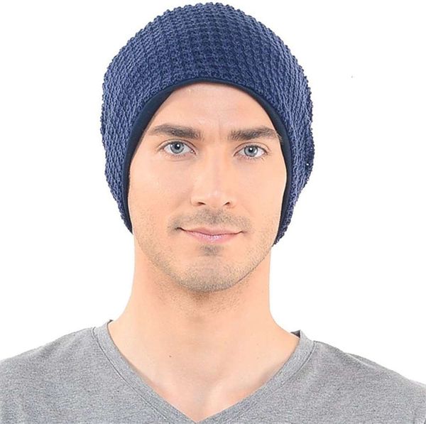 

new men's autumn and winter knitted pullover hat, Black;green
