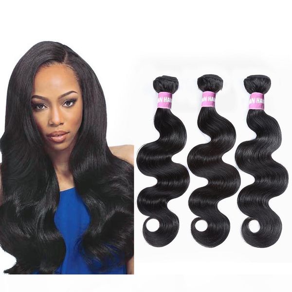 

bd бразильская волна кузова прямая свободная волна 100% человеческие волосы пучки натуральный цвет remy наращивание волос человека, Black;brown