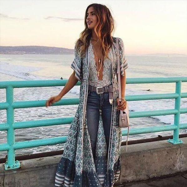 

midi dresses for women rayon green floral print v-neck short sleeve beach wear summer dress gypsy dress vestidos, Black;gray