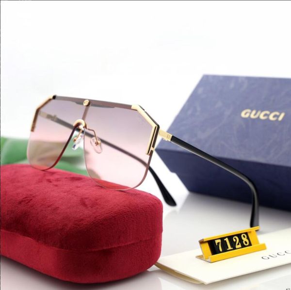 

new men's and women's sunglasses square frame retro golden summer uv400 lens style laser logo with packaging, White;black