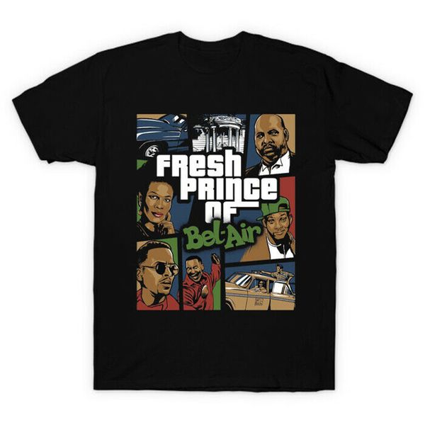 

the fresh prince of bel air gaming collage mosaic funny parody black t-shirt tee shirt cool o neck sport hooded sweatshirt hoodie