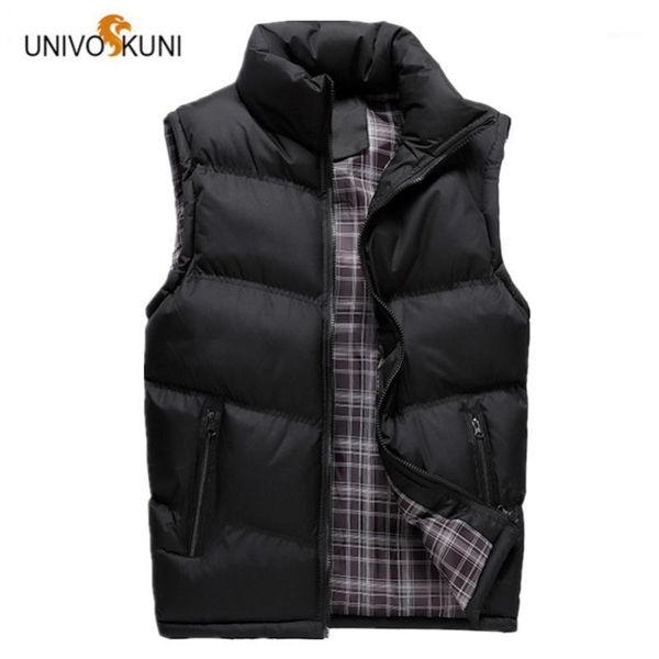 

univos kuni new 2017 autumn winter man vests leisure fashion feather cotton warm sleeveless jackets man outerwear coats o1261, Black;white
