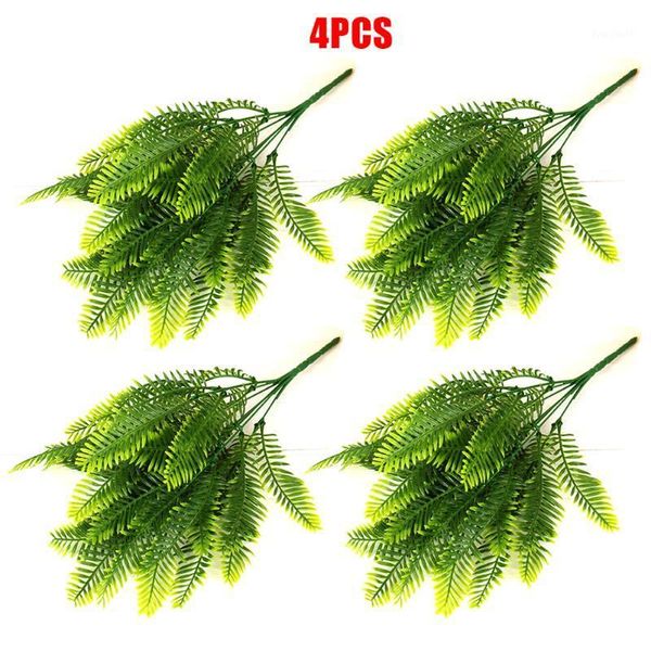 

4pcs fern leaf large plastic lifelike artificial fern foliage bush plants1