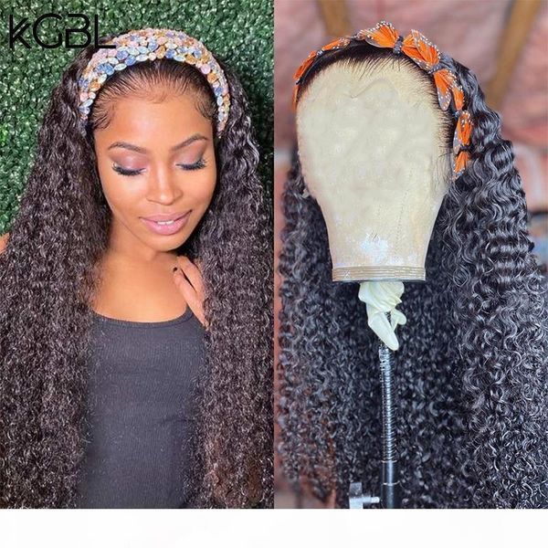 

kgbl t-part natural colored curly lace front human hair wigs 8''-24'' brazilian 150% with baby hair non-remy wigs medium, Black;brown