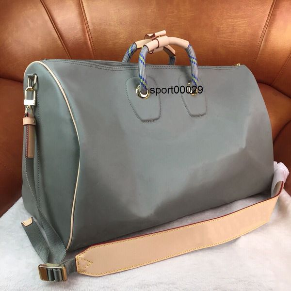 

keepalls men travel bag 50cm canvas crossbody large shoulder bag leather strap duffel bags