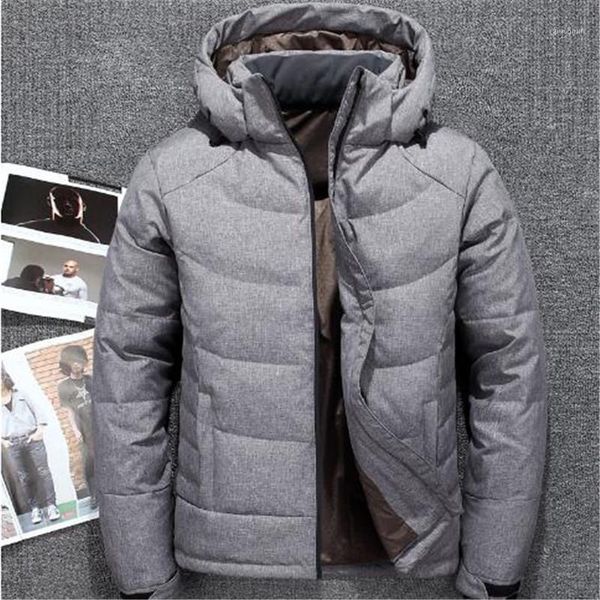 

white duck down jackets mens warm winter coat thick mens down jackets hooded men parka jaqueta masculina1, Black;white