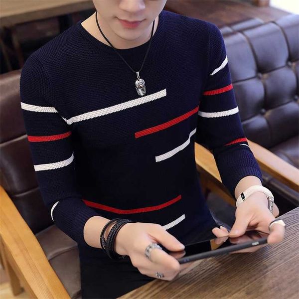 

oversized men's sweater clothes korea casual o neck pullovers sweater men winter warm long sleeve knitted sweater pull homme 3xl 220108, White;black