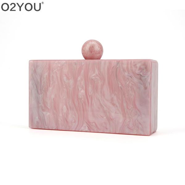 

pearl pink marble acrylic big ball women brand design shoulder messenger lady beach summer travel wallet acrylic clutch box bag
