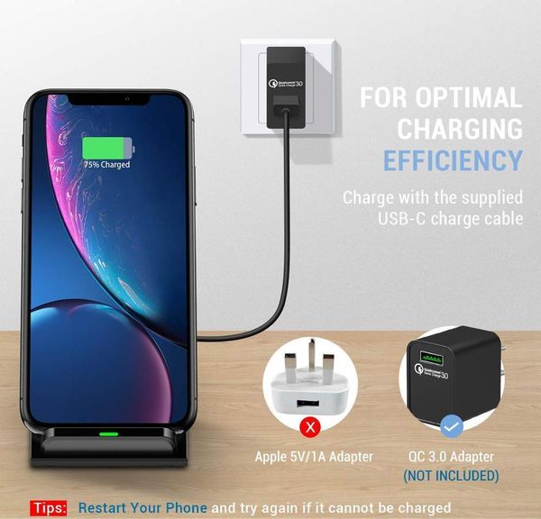 

15w qi wireless charger stand for iphone se2 x xs max xr 11 pro 8 samsung s20 s10 s9 fast charging dock st bbyfwv yhshop2010