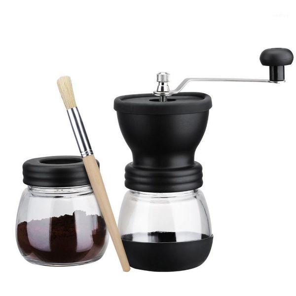 

sale manual coffee grinder with storage jar ,soft brush , conical ceramic burr quiet and portable coffee grinder1