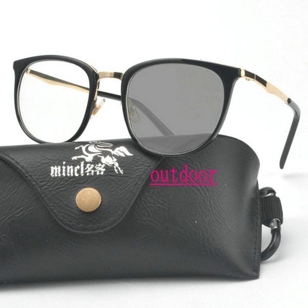 

round finished transitional sun pchromic myopia glasses women men metal prescription eyewear student nearsighted glasses nx1, Silver