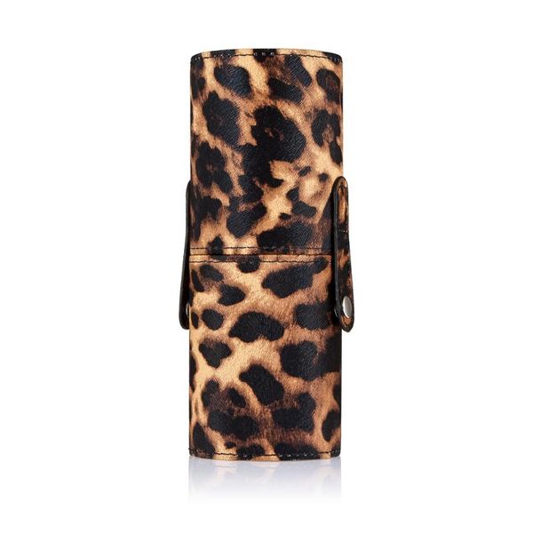 

artificial leather cosmetic case makeup brushes storage organizer leopard