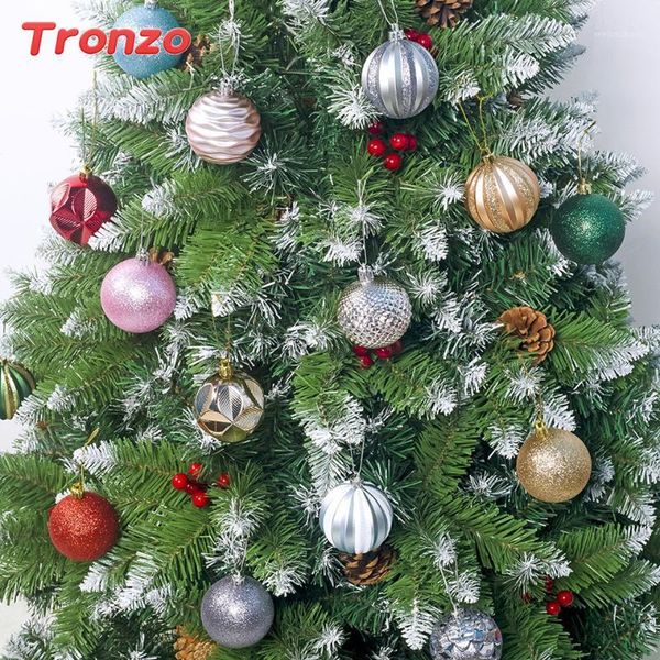 

party decoration tronzo-12pcs christmas tree ball home hanging year navidad 20211