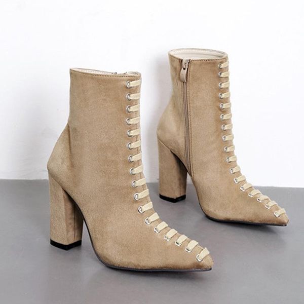 

shoes woman 2020 fashion women high boots matte pu leather zipper high heels shoes for fall spring winter zapatos de mujer, Black