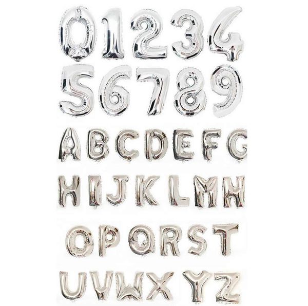 

16 inch rose gold silver red pink number balloon inflatable air ball figure digit foil birthday party wedding decoration ball wmtfqk