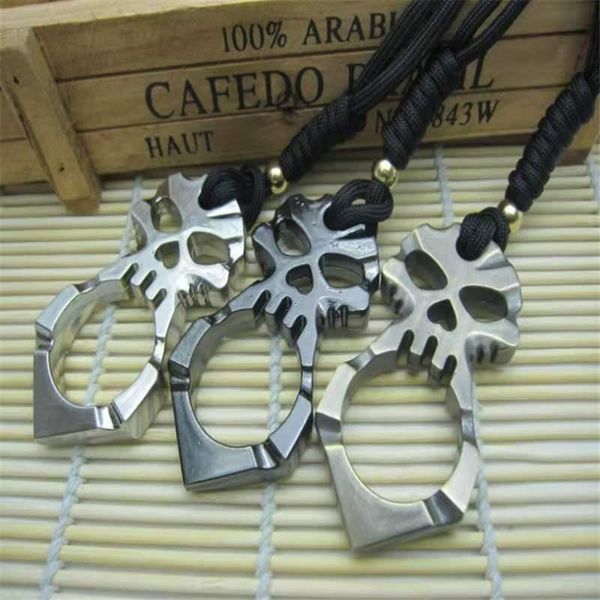 

2017 new double-sided three-dimensional evil ferocious holy spirit skull skeleton pendant key chain self defense tool -devil eye4564