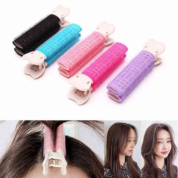 

hair curler 2/5pcs natural root fluffy clip fixed self-adhesive artifact styling tool accessorie 220304