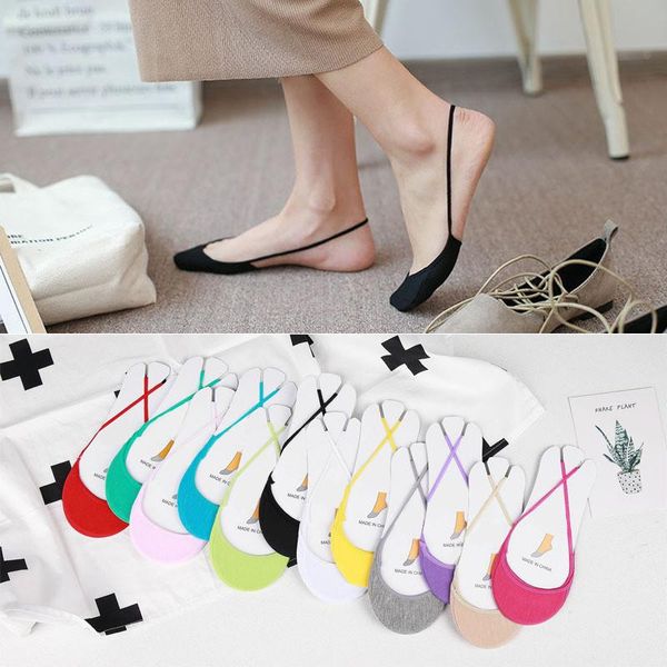 

socks & hosiery summer half palm woman cartoon candy color high heels sandals boat invisible breathable cotton, Black;white