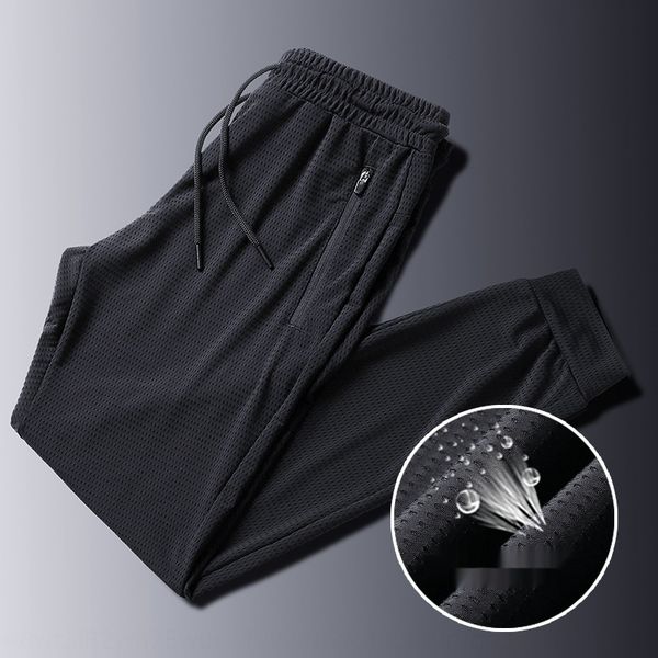 

summer ice silk air conditioning thin quick drying sports casual pants men's korean casual trend youth sports legged pants 65z7o, Blue