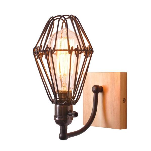 

2021 european craft glass and rubber wood products professional iron lamp cover china post mail home light source wall lamp