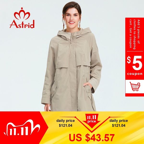 

trench coat spring and autumn women causal coat long sleeve with hood solid color female moda muje new as-9046 201103, Tan;black