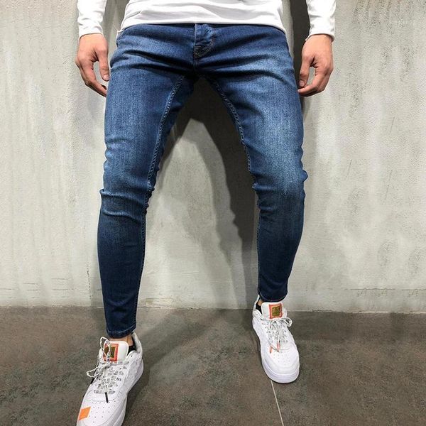 

classic three-color slim fit casual long jeans denim men's high-quality european and american stretch skinny jeans1, Blue
