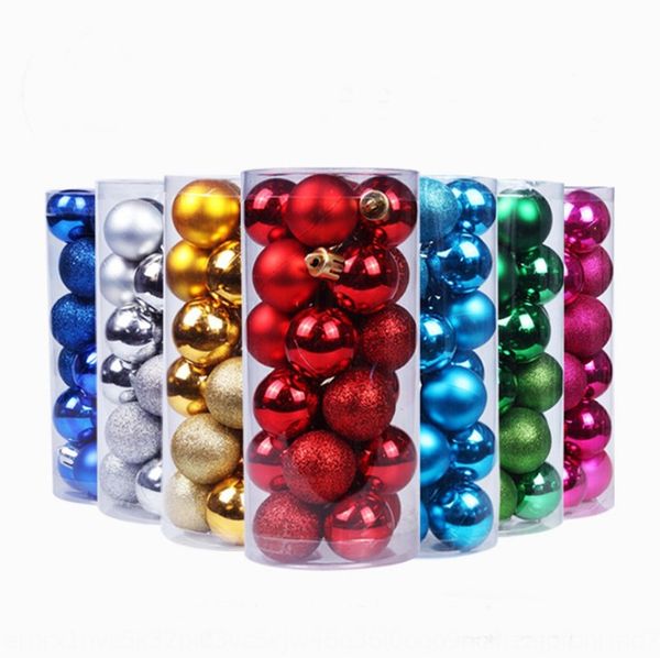 

24 бал ballcolorful мяч рождественские ball3cm4cm6cm8cm ствол цветные шарики пластиковые гальванические шары елочные украшения fzfvl fzfvl