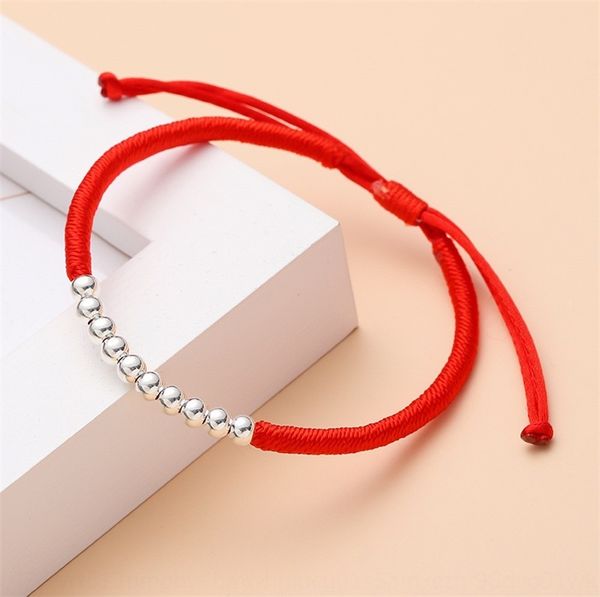 

perfect pure silver braceletred rope weaving and transferring bracelet braceletjewelry braceletpearl hand ropechinese valentine's day w, Golden;silver