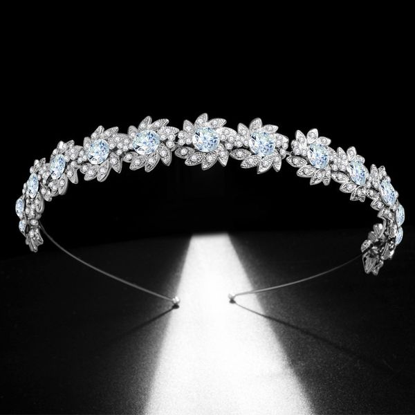 

new flower bridal wedding crown hair band alloy wedding headgear party full of diamond hair accessories