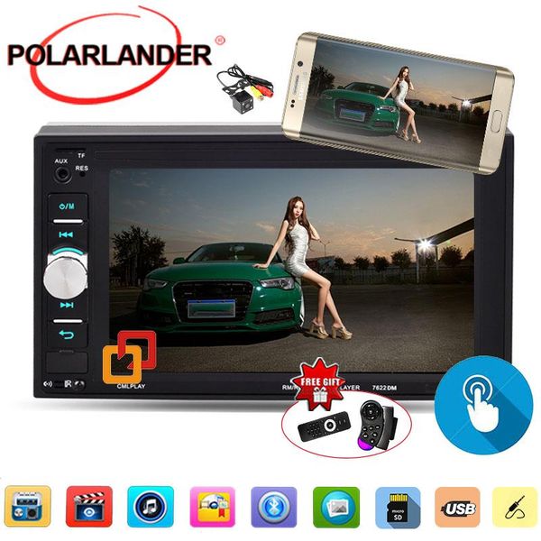 

2 din car radio mirror link для android телефона стерео mp5 automagnitol сенсорный экран bluetooth oto teypleri camera / dvr 6.2