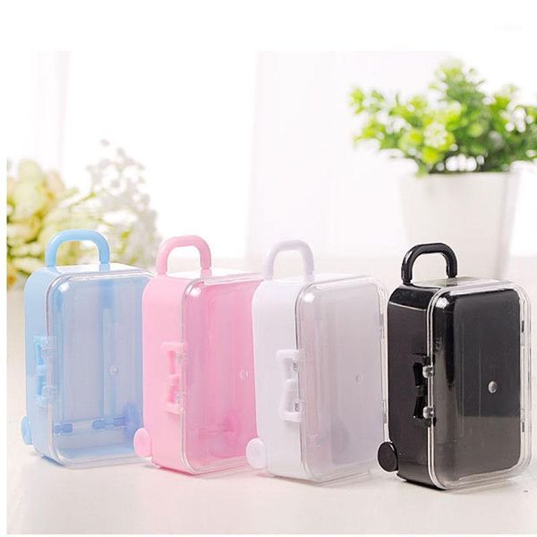 

12pcs plastic mini cute rolling travel suitcase box shape candy box wedding kids candy new year christmas party supplies1