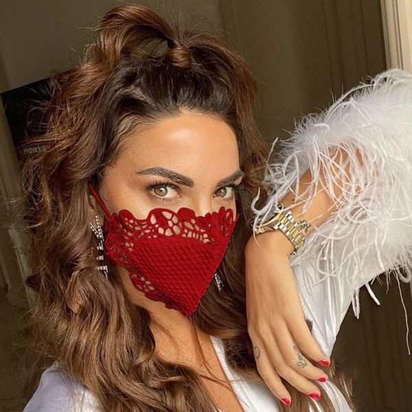 

2020 мода кружева rhinestone маска упругие многоразовый моющийся sexy для лица с rhinestone украшения лица косплей jllgcn xjfshop, Black