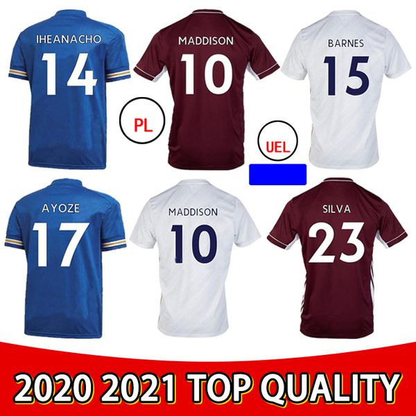 

2021 soccer jersey vardy ricardo maddison tielemans chilwell barnes ricardo gray2020 2021 home away high-quality football shirt, Black;yellow