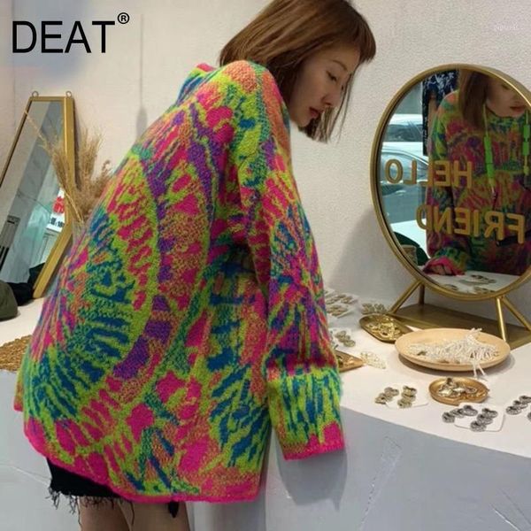 

deat 2020 new summer fashion women clothes round neck full sleeves colorful pullover loose knitting sweater female wn265091, White;black