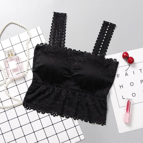 

summer women sleeveless bra plain lace intimates underwear sizeone size, Red;black