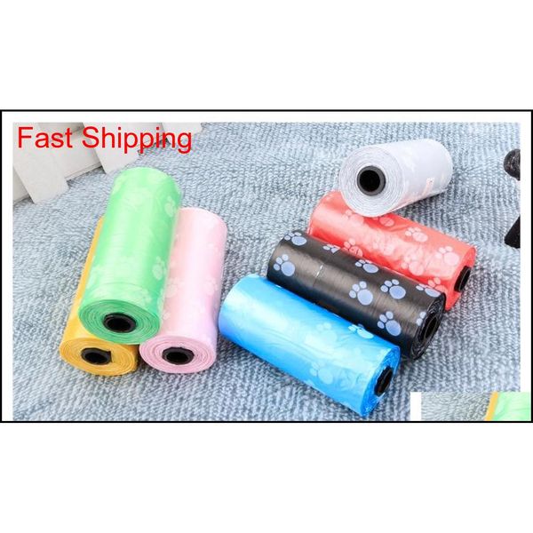 

cute dog foot painted pet dog garbage bag clean-up bag pick up waste poop bag refills home supply c qyltxh bbgargden