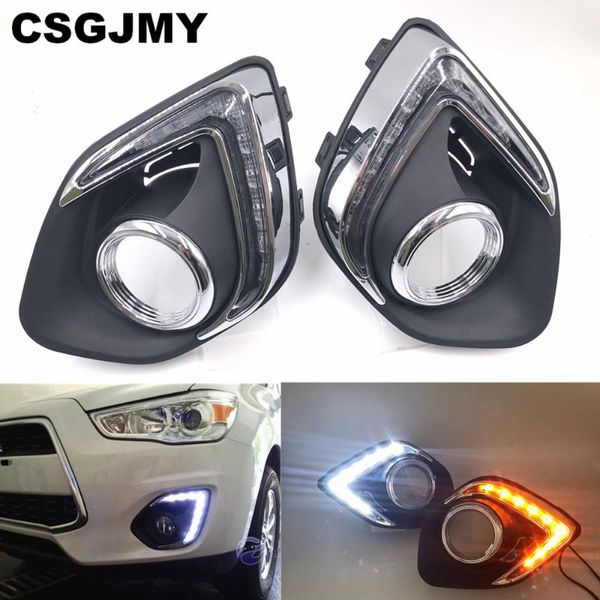 

car styling for mitsubishi asx 2013 2014 2020 led drl daytime driving running lights daylight waterproof fog head lamp white