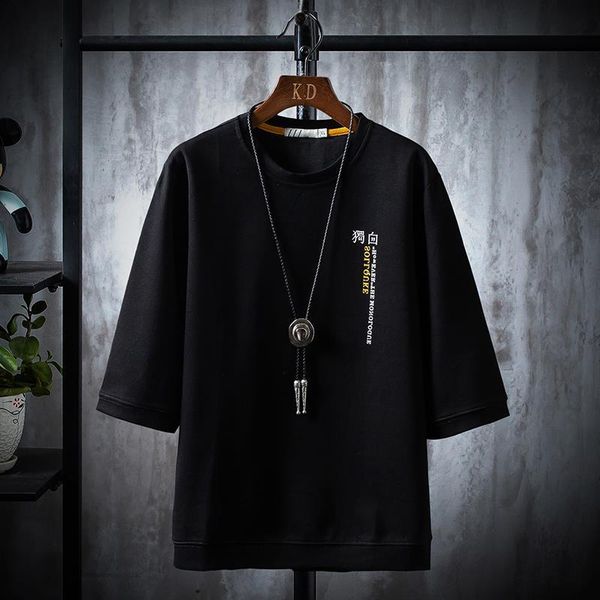 

футболка soliloquies 2021 новая буква печать мужская футболка печать с коротким рукавом o-образным вырезом, White;black