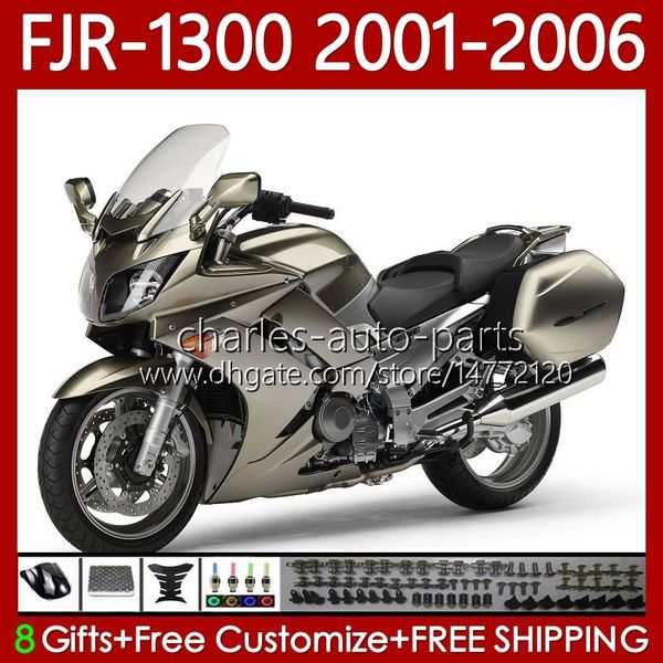 Camiões de Champagne OEM para Yamaha FJR-1300 FJR 1300 A CC FJR1300 01 02 03 04 05 06 Moto Body 106No.55 FJR-1300A 2001 2002 2003 2004 2005 2006 FJR1300A 01-06 Kit de carroçaria