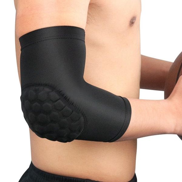 

fitness sport elbow pad arm sleeve armband elbow support safety brace protector basketball arm sleeve tools, Black;gray