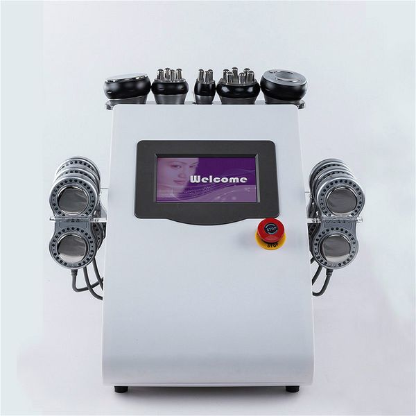 

super 6 in 1 cavitation rf factory supply equipment tripolar radio frequency 650nm 5mw laser body shape slimming machine