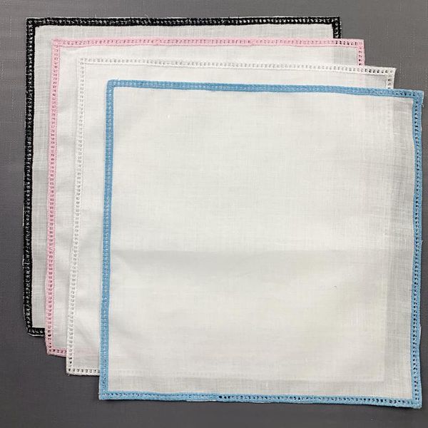 

neck ties set of 12 fashion wedding bridal handkerchiefs 12x12"white ramie/linen hankies with embroidered hemstitched vintage hanky, Blue;purple