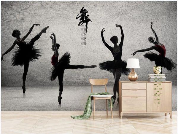 

3d p wallpaper custom mural modern minimalist dance studio ballet yoga studio home decor living room wallpaper for walls 3 d