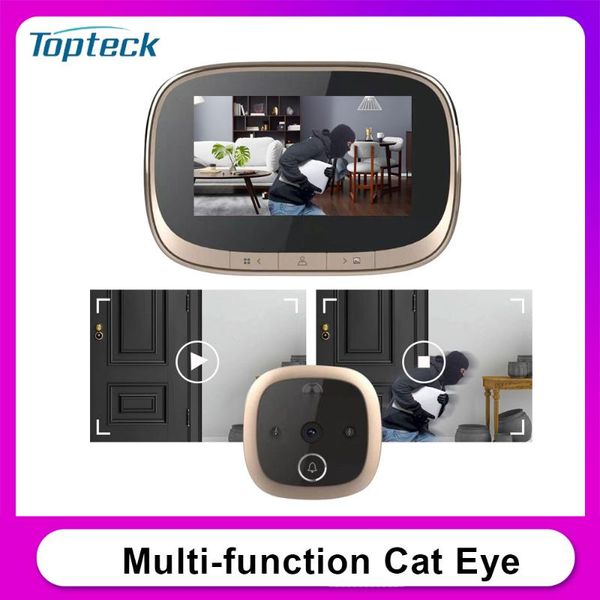 

multi-function cat eye smart visual door bell p video home security camera room accessories (silver)