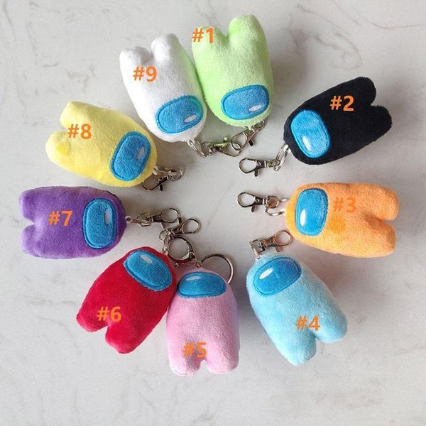 

us stock anime game among us keychain trust no one amongus plush toys stuffed doll bag key chain pendant xmas gifts red small plushie