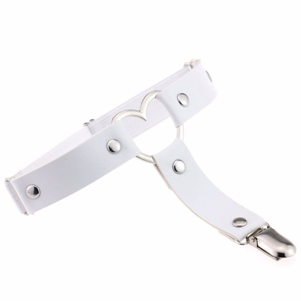

rock pub girls adjustable belt rivets harajuku women punk leg ring thigh harness heart garter for stockings, Black;white